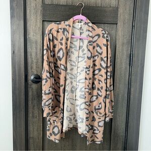 Women’s Maurice’s Leopard Print Open Front Cardigan Size XL